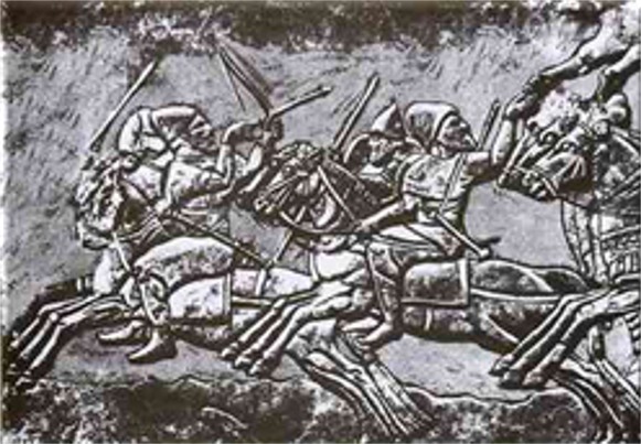 Image - Cimmerian mounted warriors on a Nimrud bas-relief.